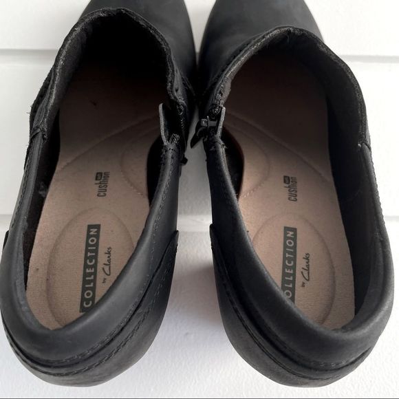 Clarks Women's Sashlin Aleta Ankle Zip Bootie In Black Leather Suede Size 10 NEW - Picture 10 of 14